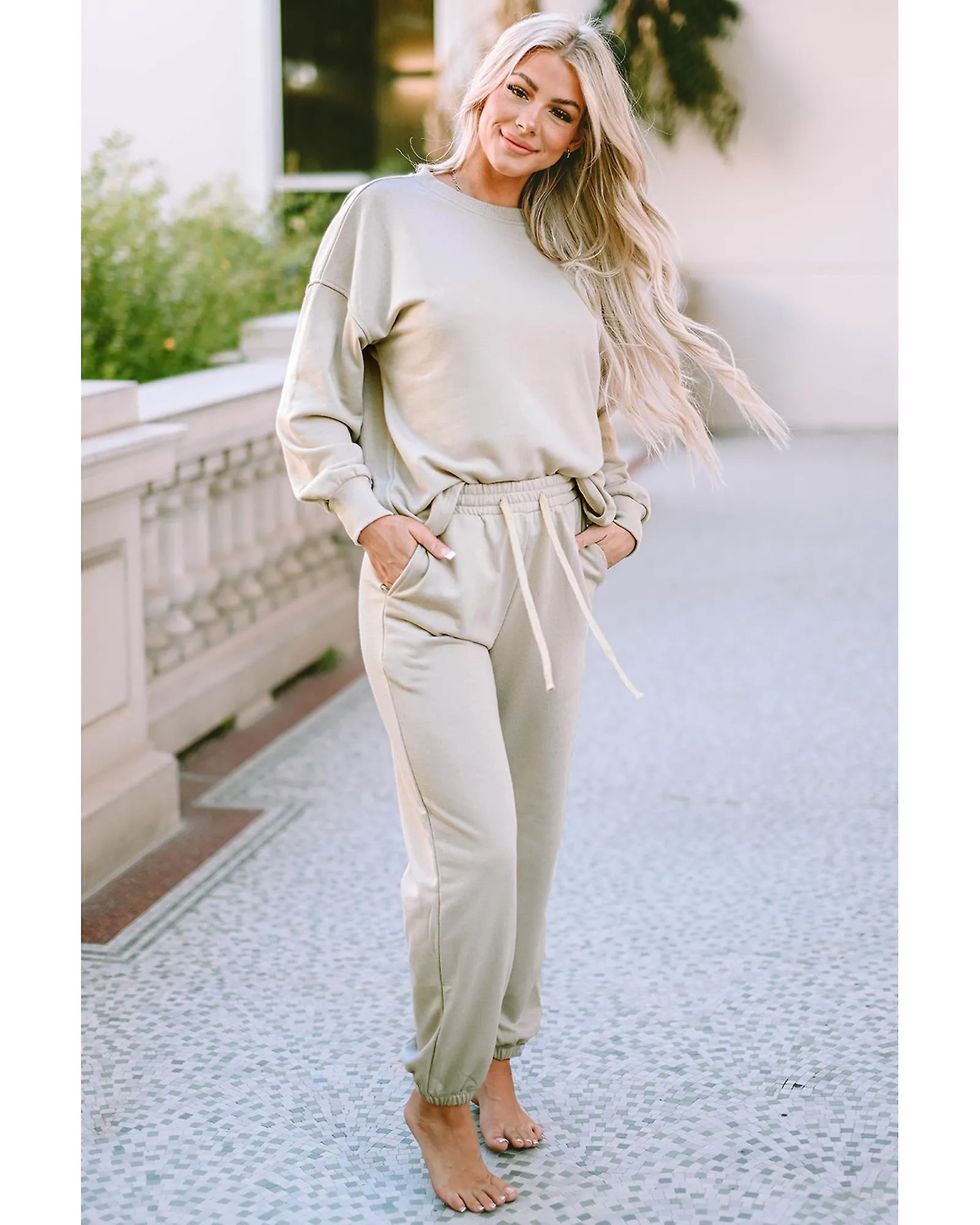 Azura Exchange  Long Sleeve Top and Drawstring Pants Lounge Outfit