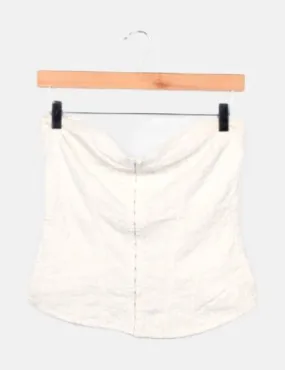 Bershka Corset blanco texturizado combinado