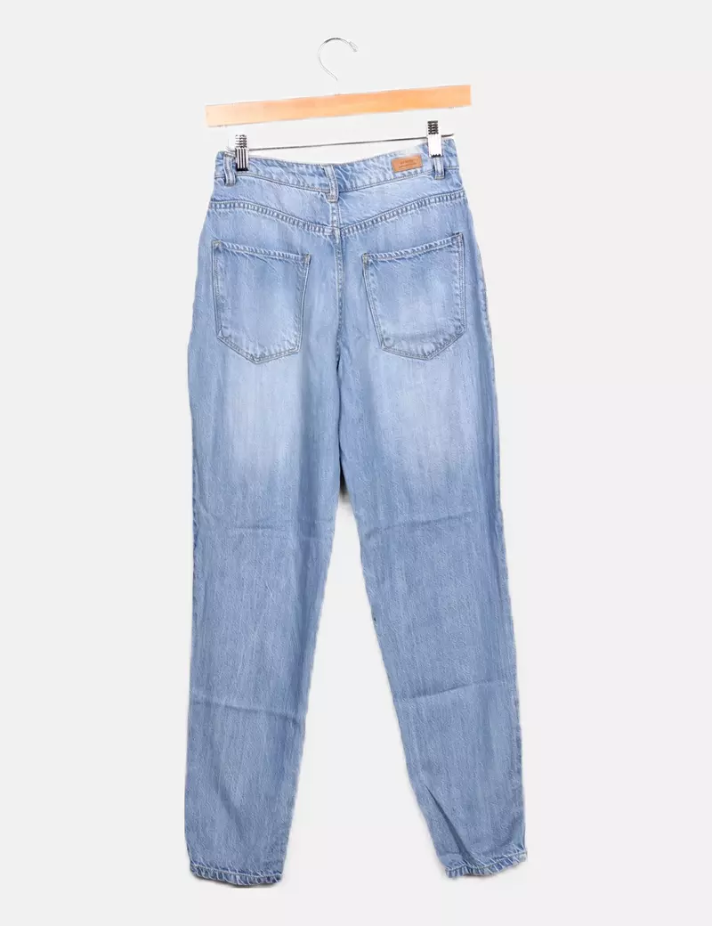 Bershka Pantalón azul fluido