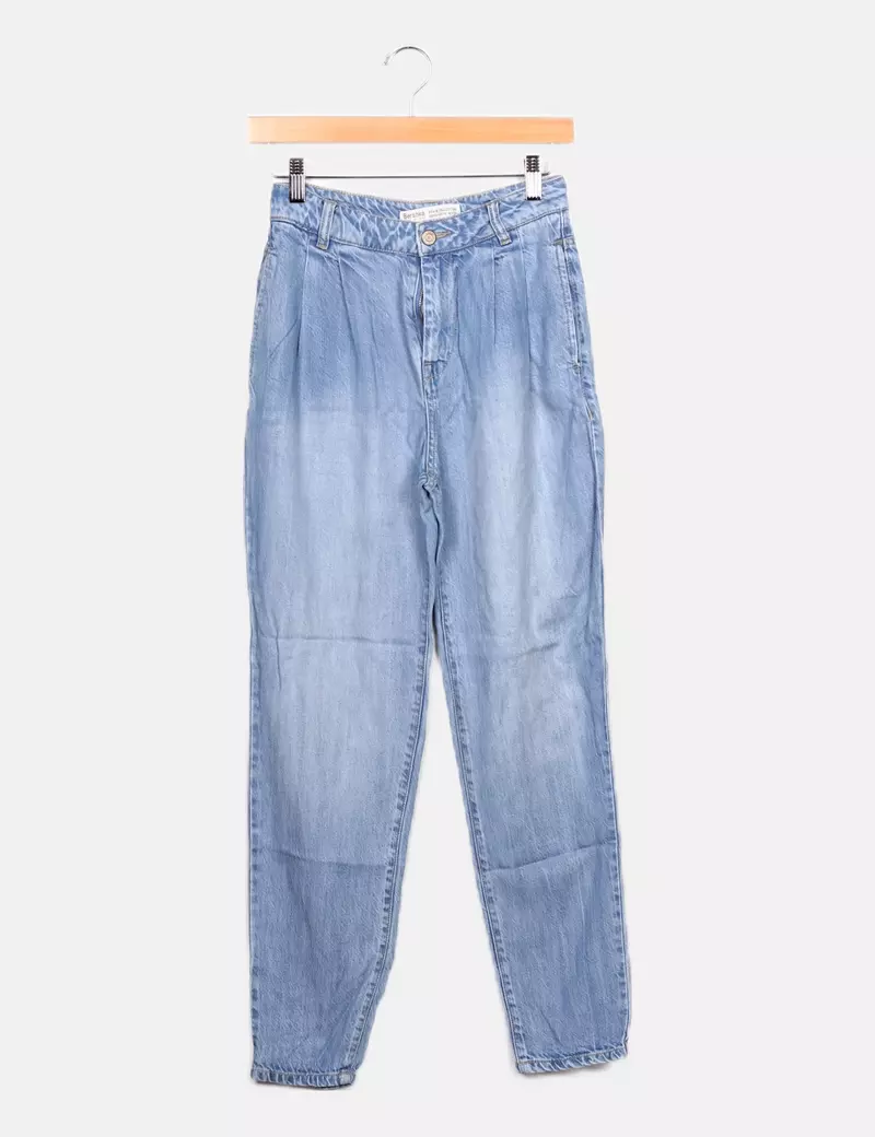 Bershka Pantalón azul fluido