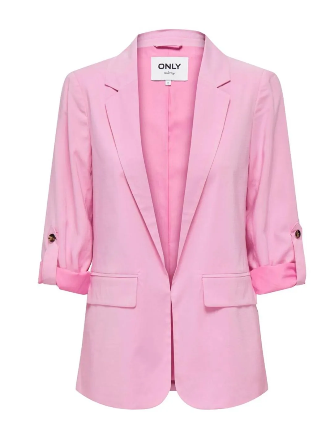 Blazer Only Aris rosa chicle regular sin cierre de mujer