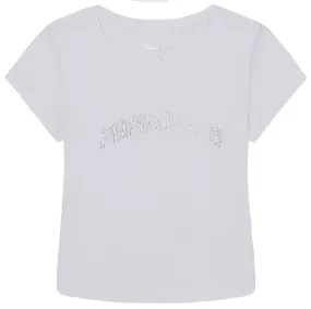 CAMISETA FIT CROPPED LOGO STRASS NIÑA PEPE JEANS