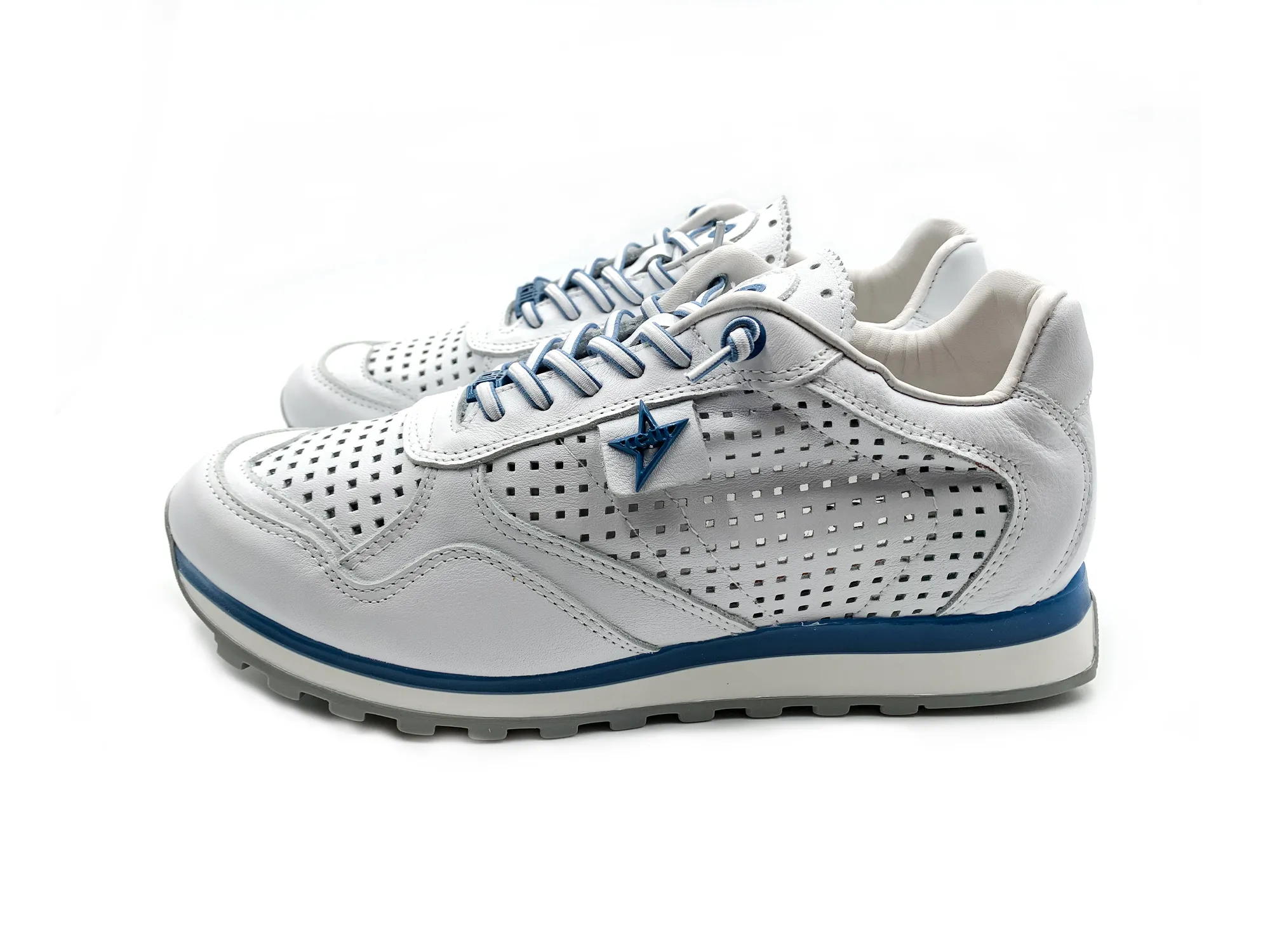 Cetti C-848 Deportivo Casual Blanco Jeans Piel Troquelada Hombre