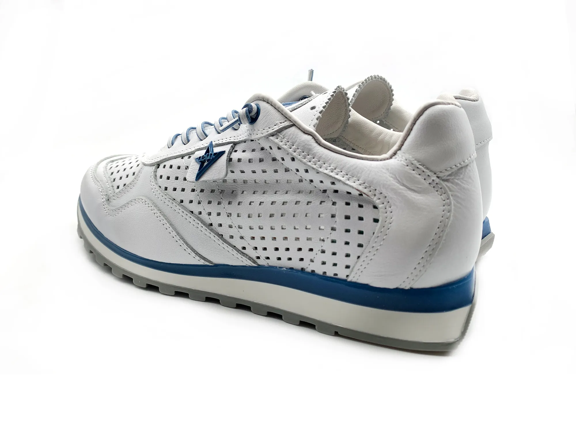 Cetti C-848 Deportivo Casual Blanco Jeans Piel Troquelada Hombre
