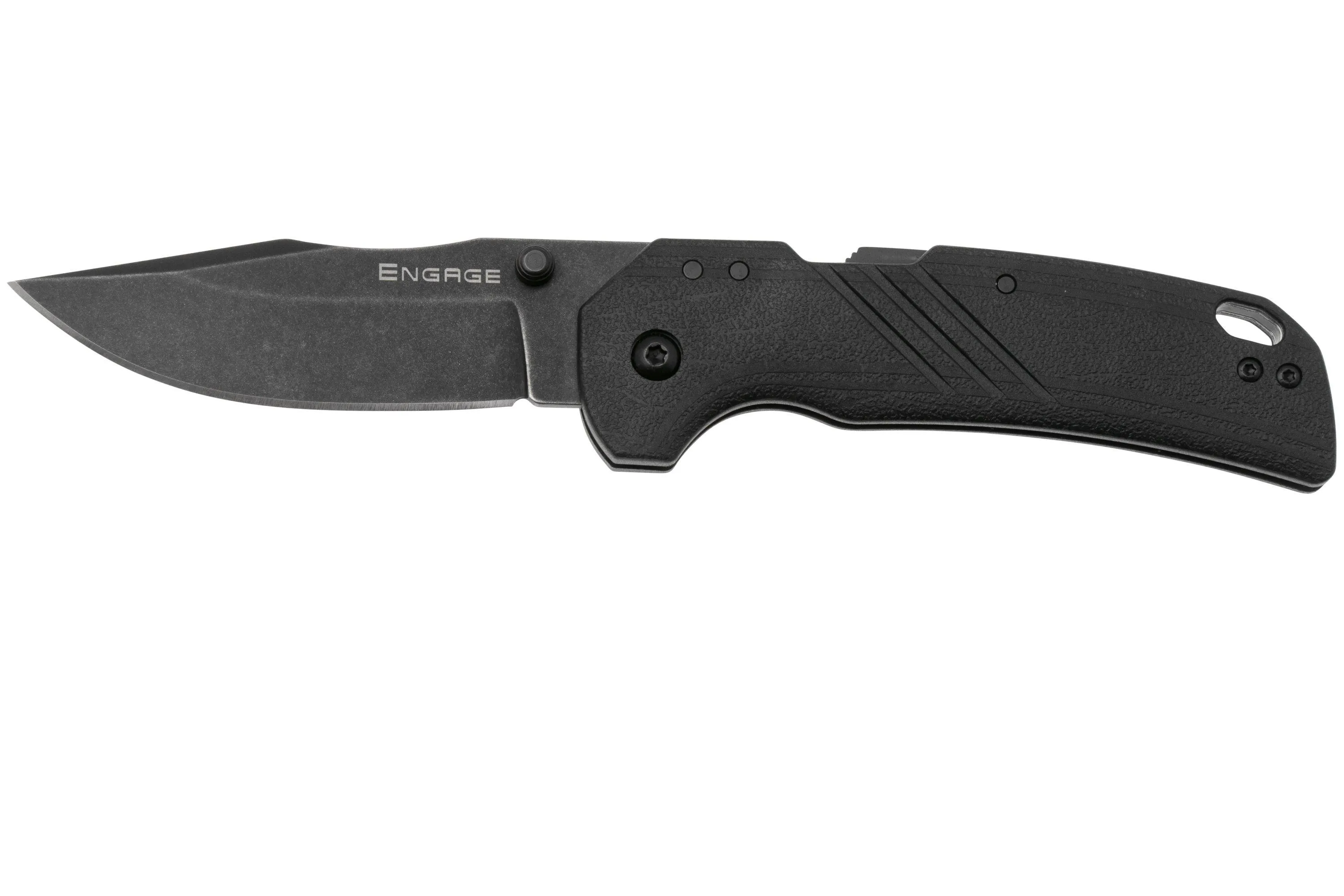 Cold Steel Engage Clip Point FL-30DPLC-10B Blackwashed AUS10A, Black GFN, navaja