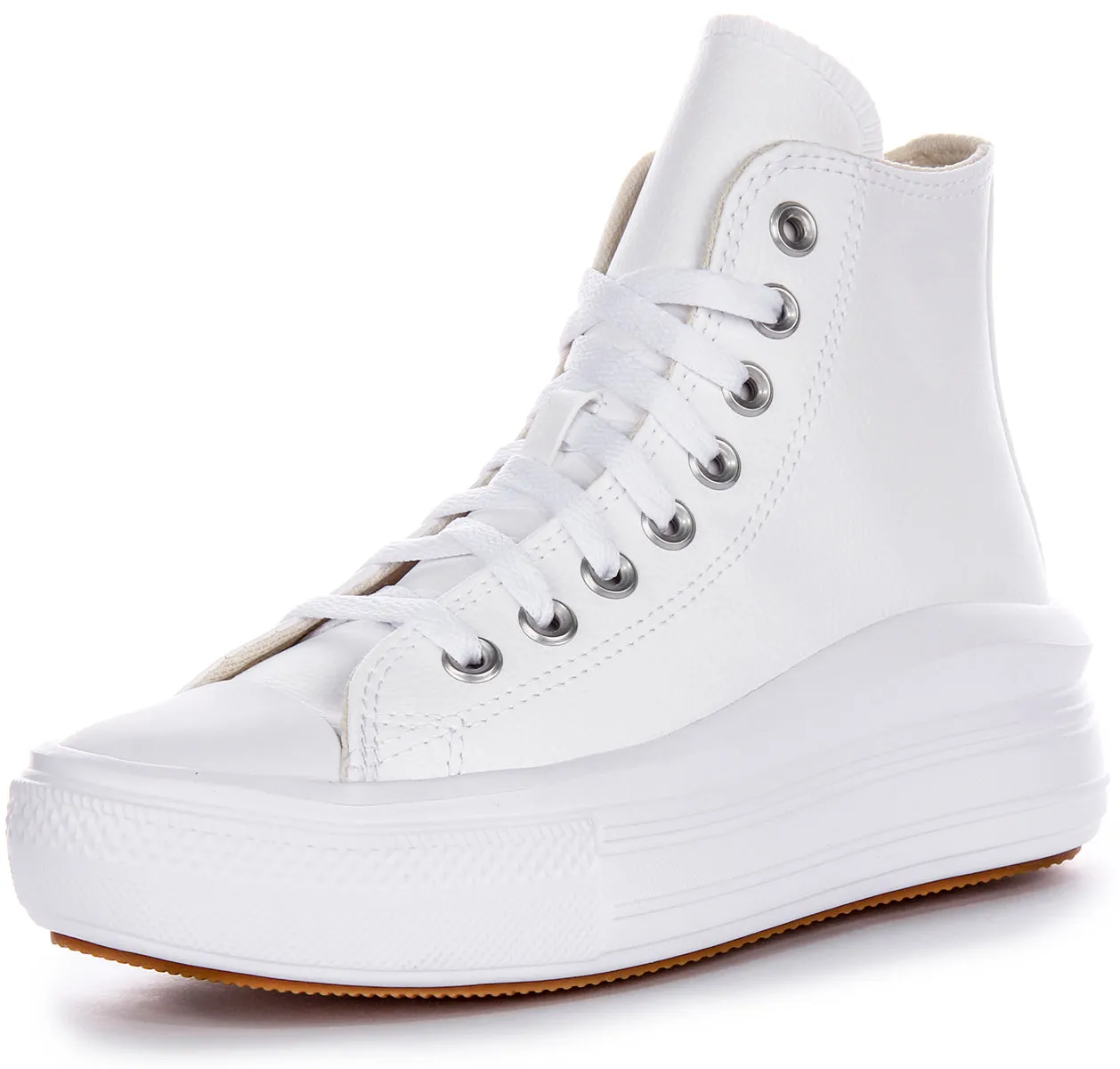 Converse CT AS Move Platform Hi Top Zapatillas De Cuero Para Mujer En Blanco