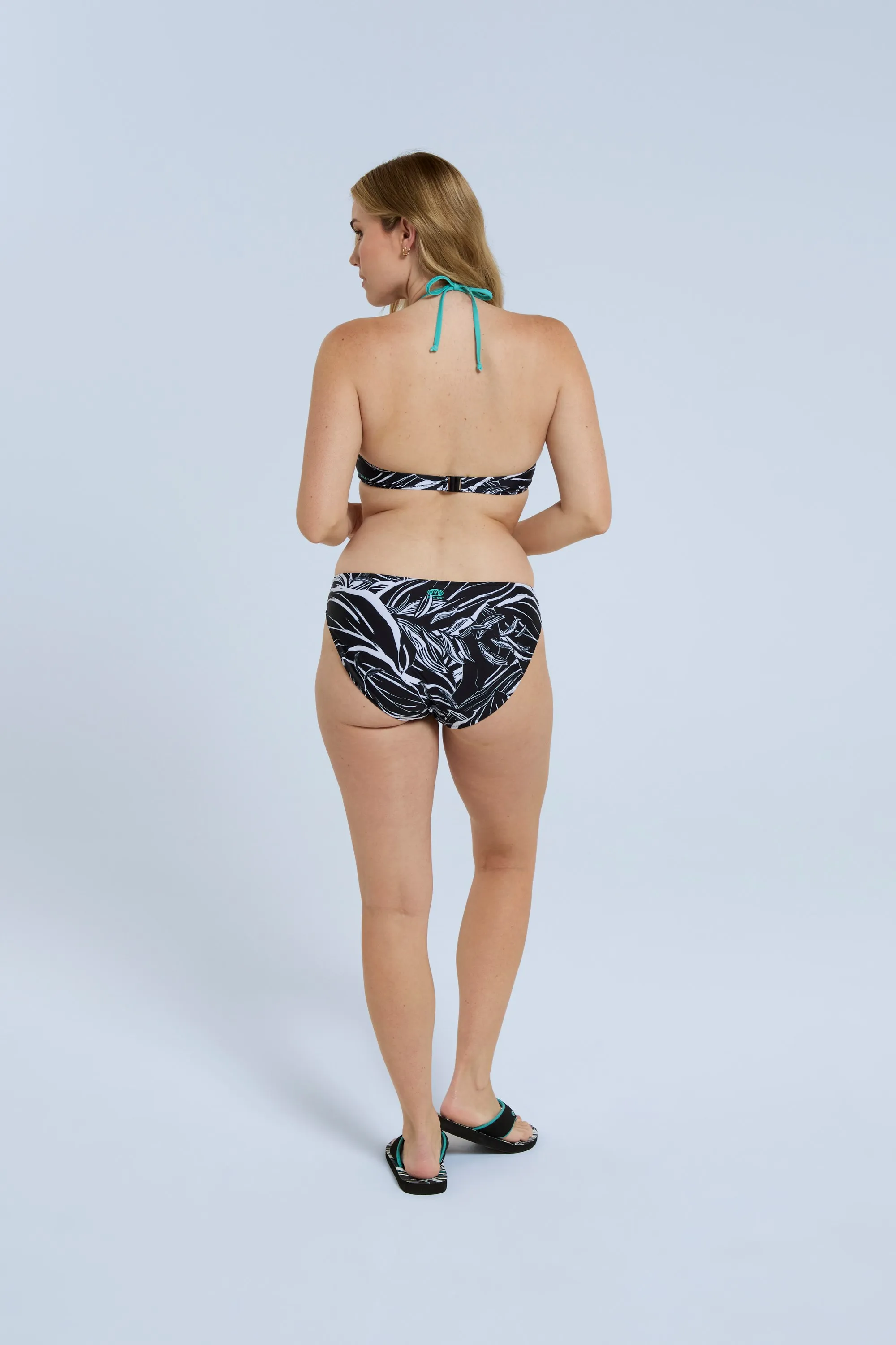 Docks top de bikini estampado con nudo frontal para mujer