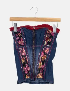 Eclipse Corset denim floral