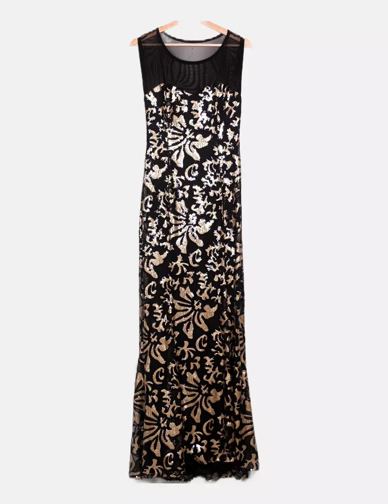 Elsa Puche Vestido negro paillettes