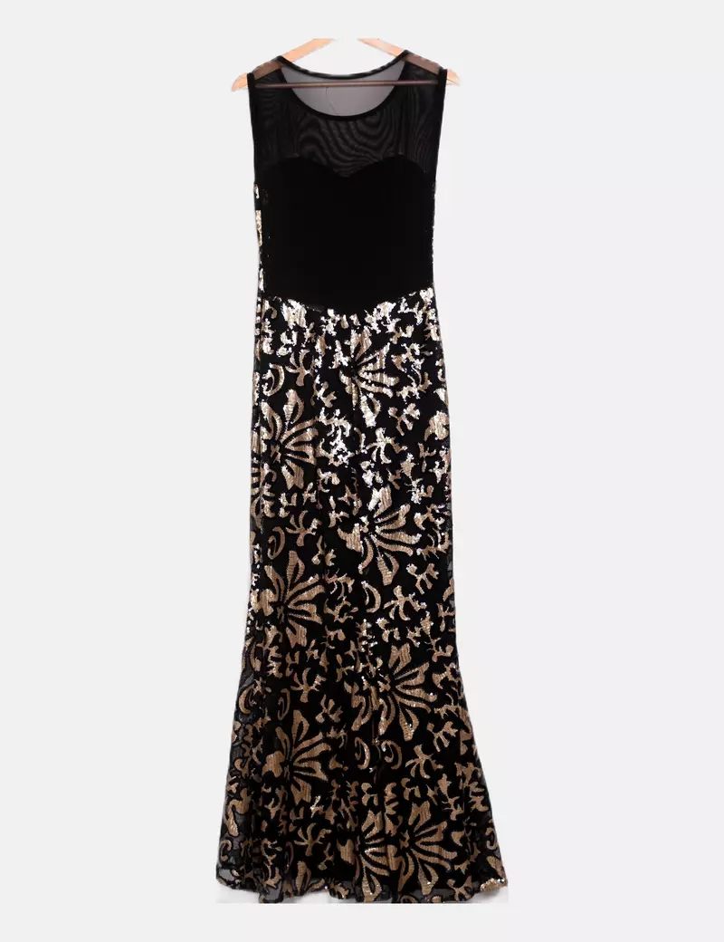 Elsa Puche Vestido negro paillettes