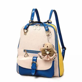 Fashion Contrast Color Preppy School Backpack