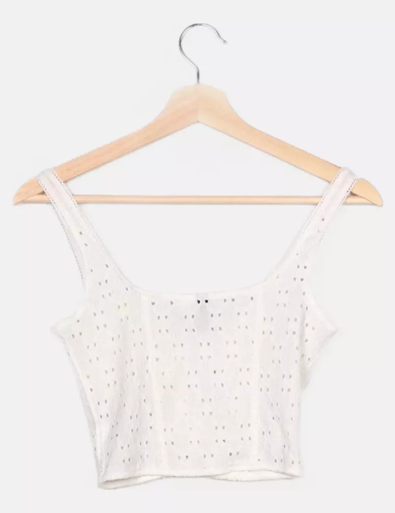 H&M Corset calado blanco