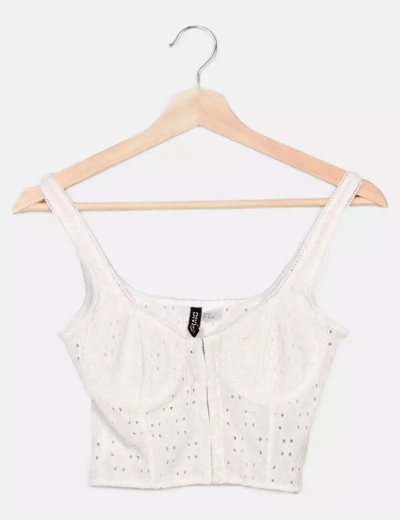 H&M Corset calado blanco