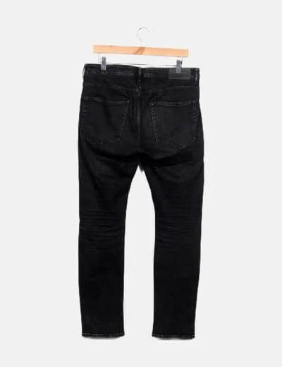 H&M Jeans denim negro efecto desgastado ripped