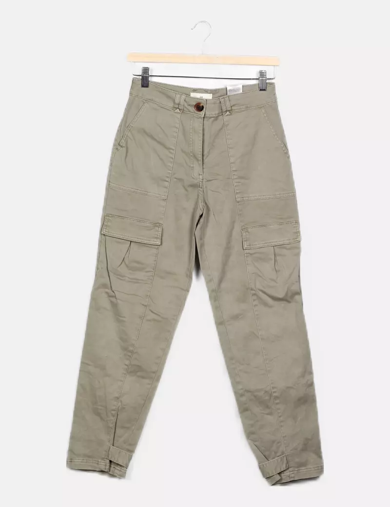 H&M Pantalón cargo khaki