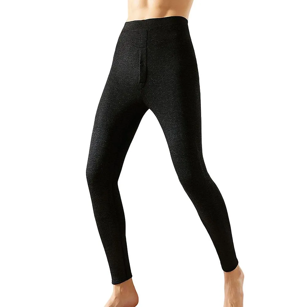 Invierno Peluches forrados de felpa para hombres Pantalones de una pieza Grueso Pantalones de calentamiento adelgazantes de alta