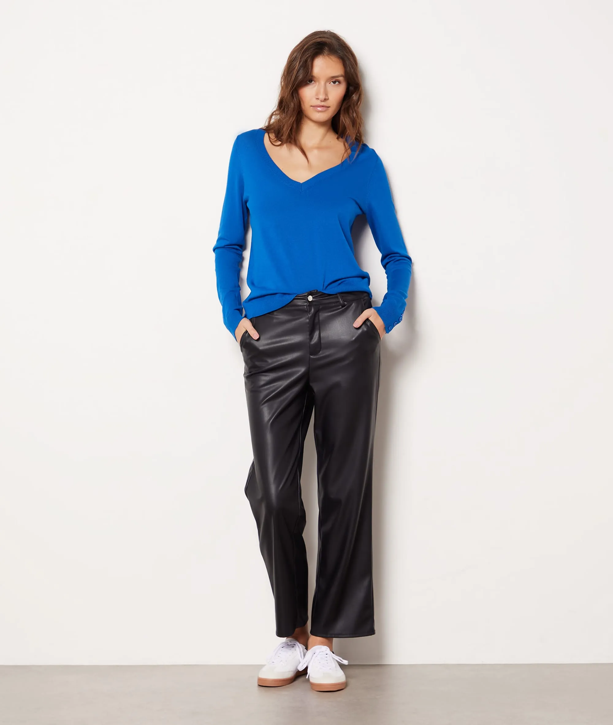 Jersey escote en V CRISS BLEU ROYAL - ETAM