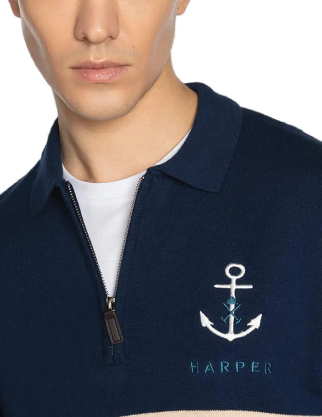 Jersey Harper Old Harbor marino rayas para hombre