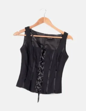 Luisa Spagnoli Corset negro satinado