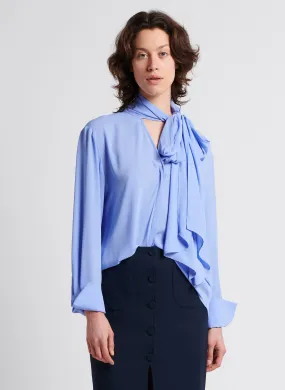 MARGAUX LONNBERG NEAL - Camisa holgada fruncida con cuello lazado en violeta