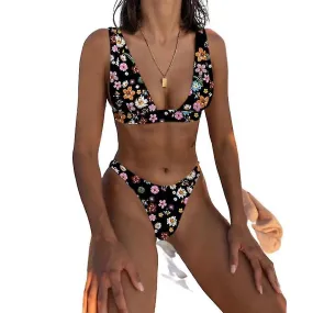 Mimigo Mujer Cintura Baja Bikini Traje de Baño Push Up Halter Traje de Baño de Dos Piezas