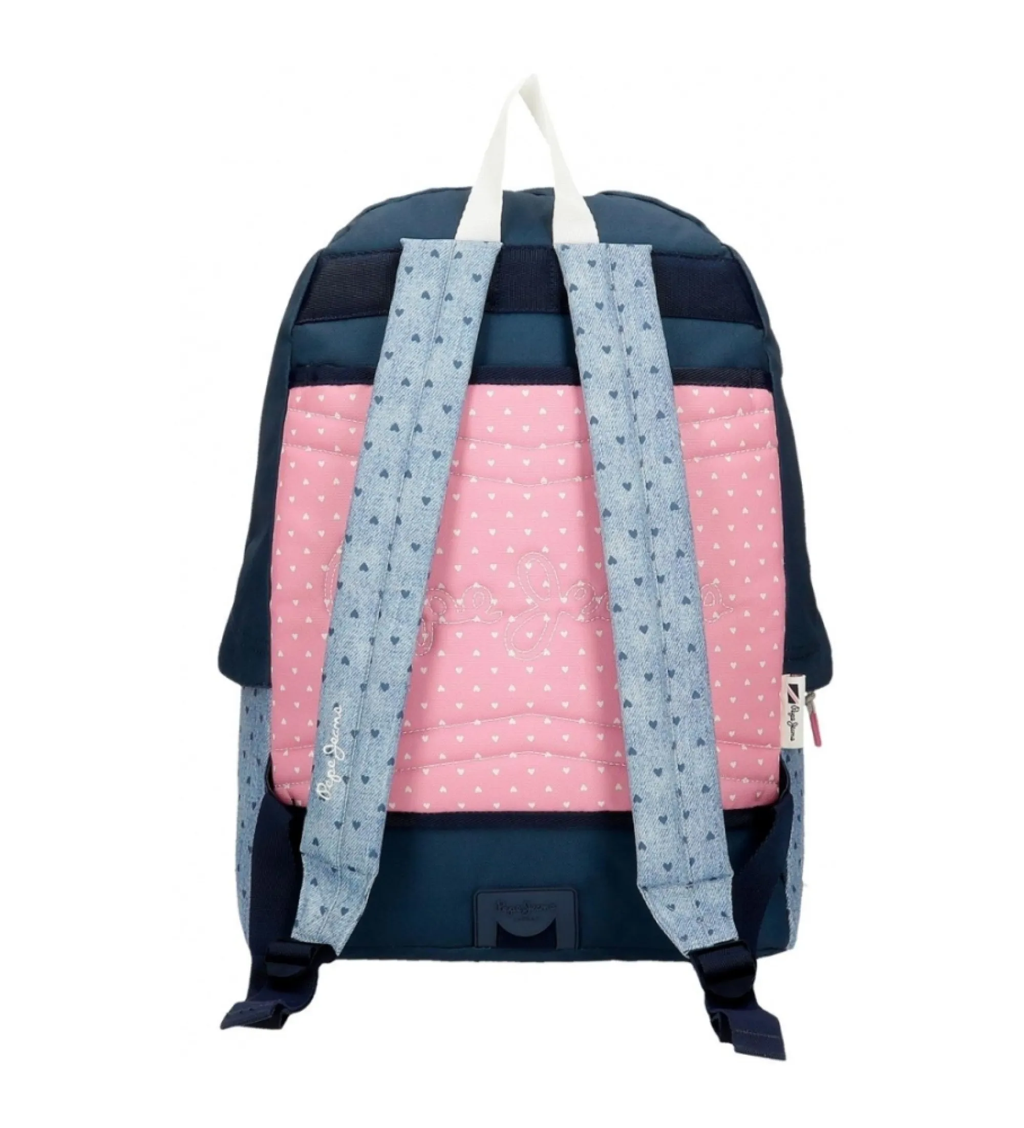 Mochila Pepe Jeans Noni denim 42 cm adaptable a carro azul, rosa