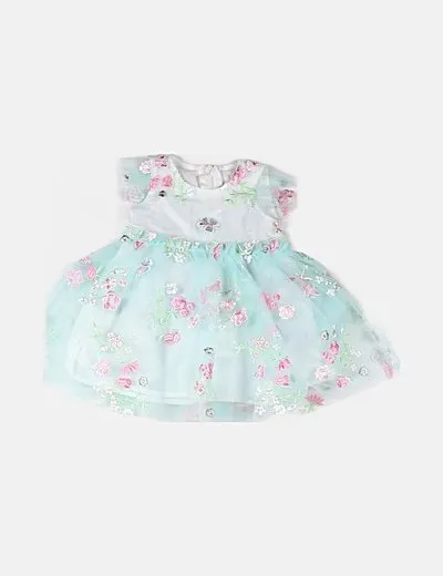 Mothercare Vestido azul bordado