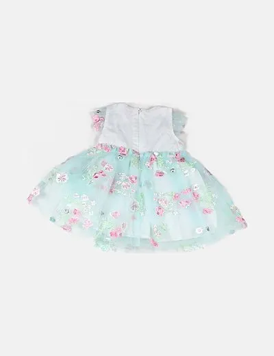 Mothercare Vestido azul bordado