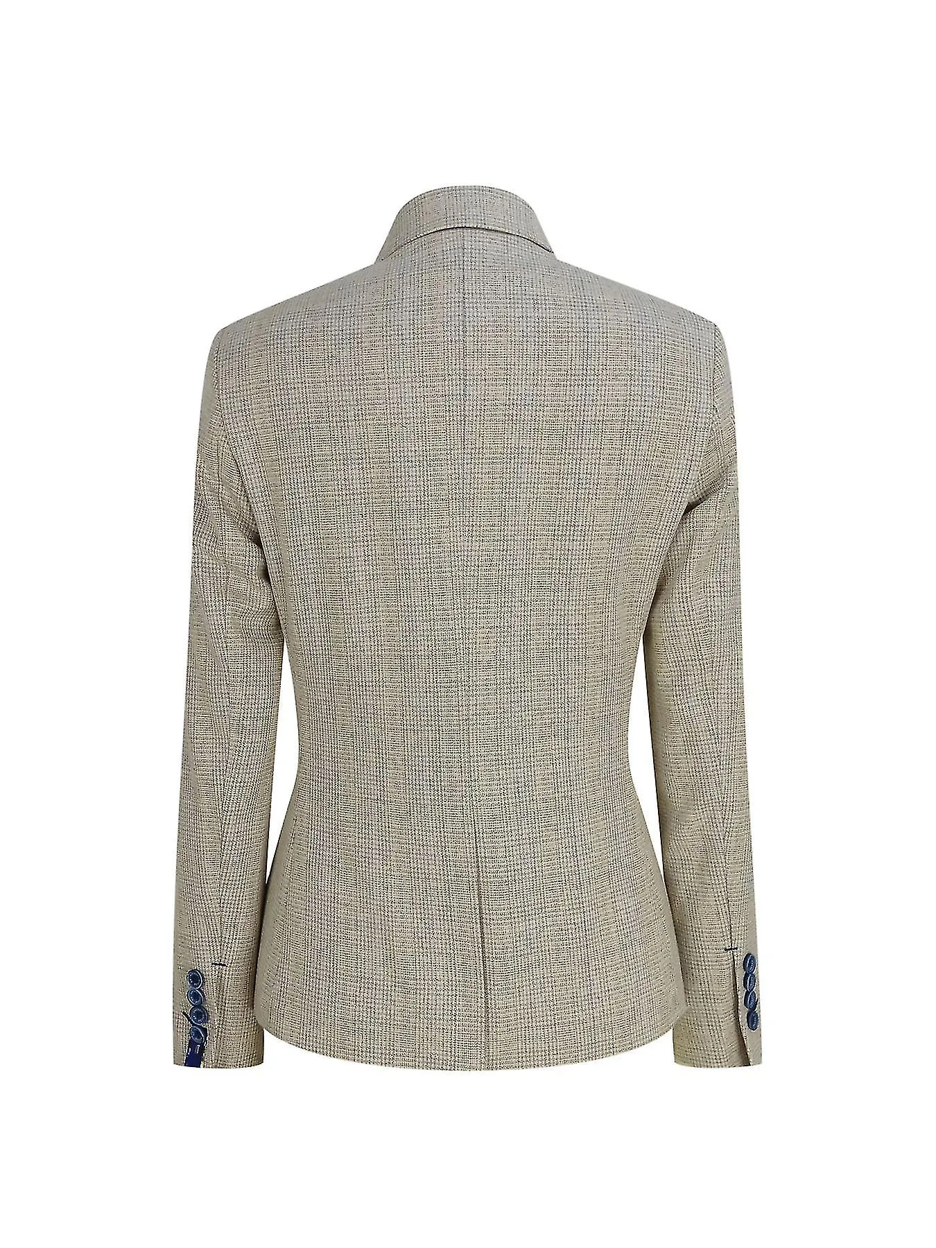 Mujeres Tweed Herringbone Tailored Fit Classic Blazer