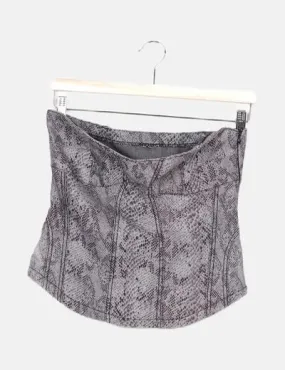 NoName Corset gris animal print