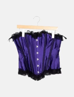 NoName Corset morado puntilla