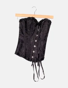 NoName Corset negro estampado