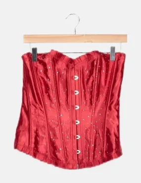 NoName Corset rojo satinado