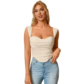 Off Shoulder Corset Crop Top Push Up Deshuesado Ruched Cute Bustier