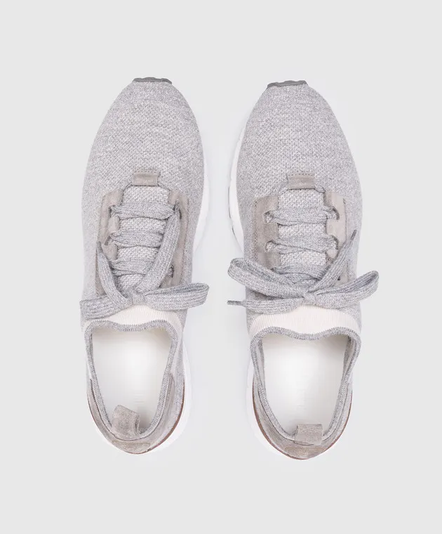 Peserico Gray sneakers with logo emblem