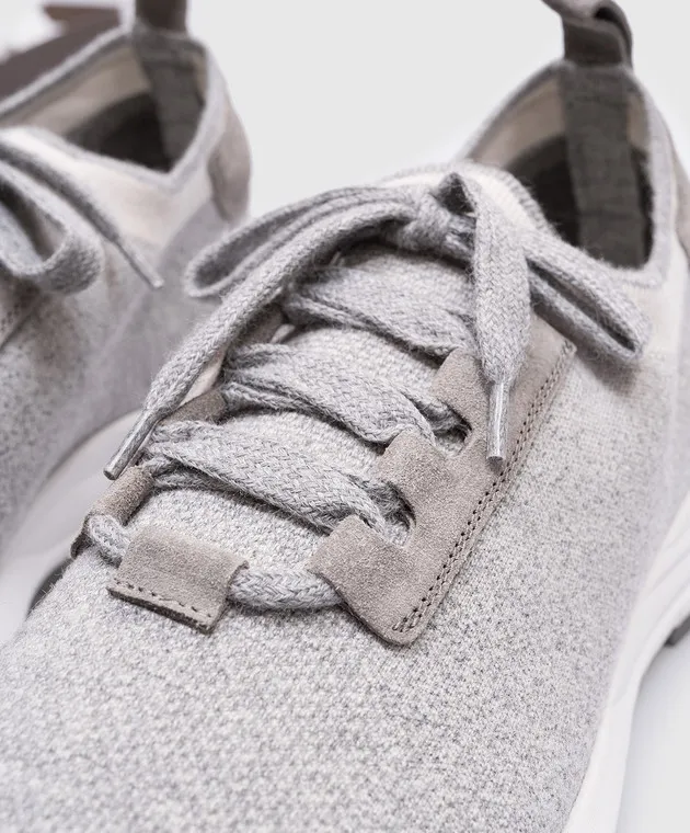 Peserico Gray sneakers with logo emblem