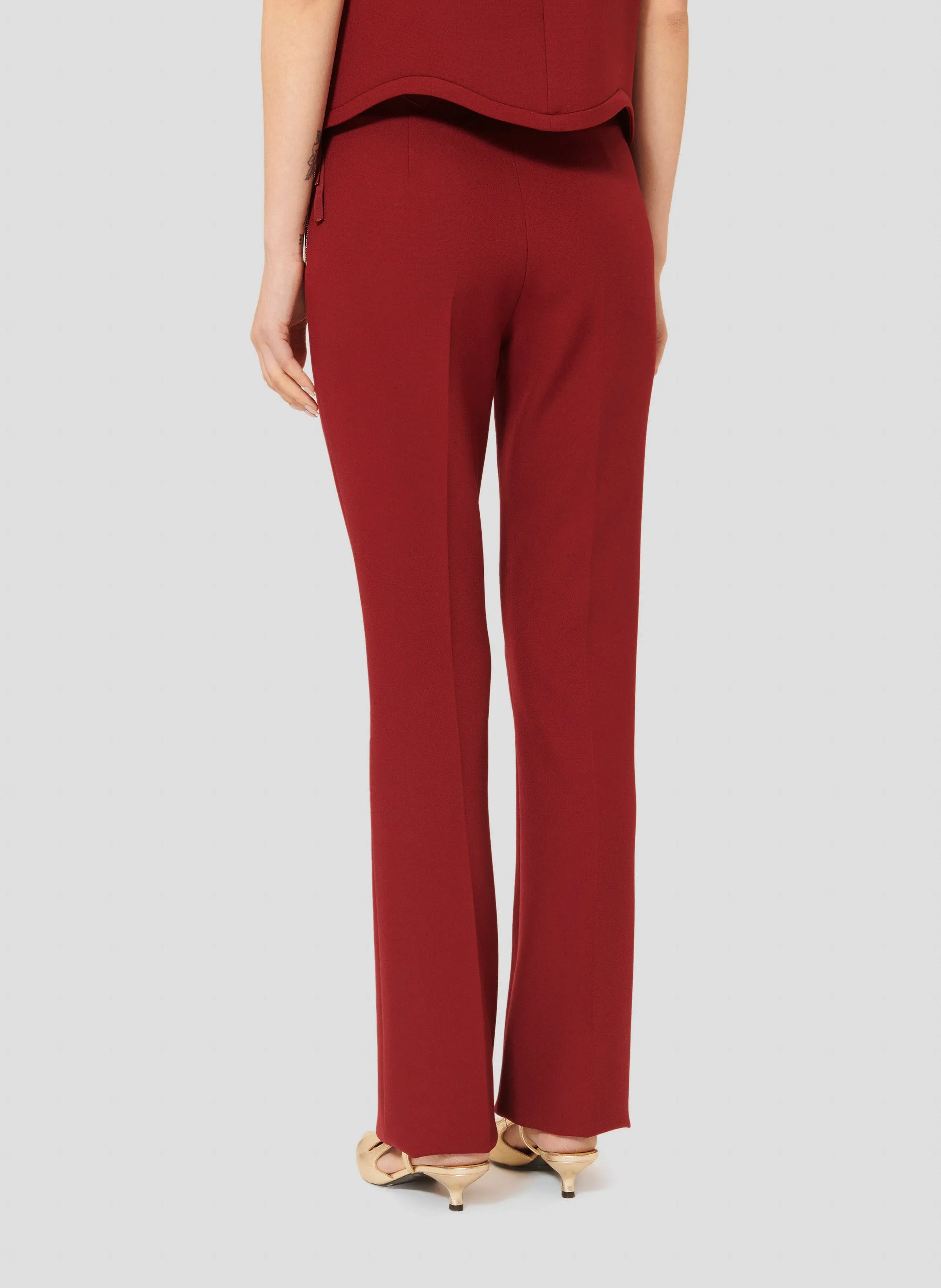 PEYTON - Pantalón flare en rojo