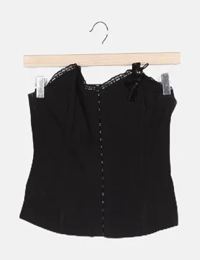 Pimkie Corset negro detalle lazo