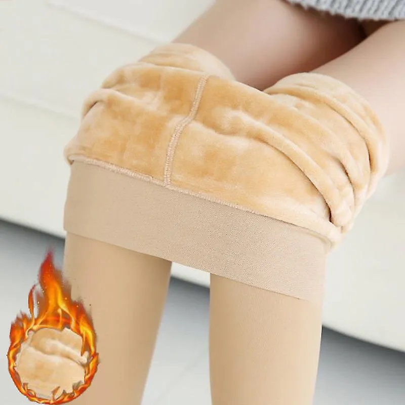Renacimiento Piernas falsas Pantimedias de vellón Mujeres Vellón Pantimedias calientes Invierno femenino Térmica Translúcida Med