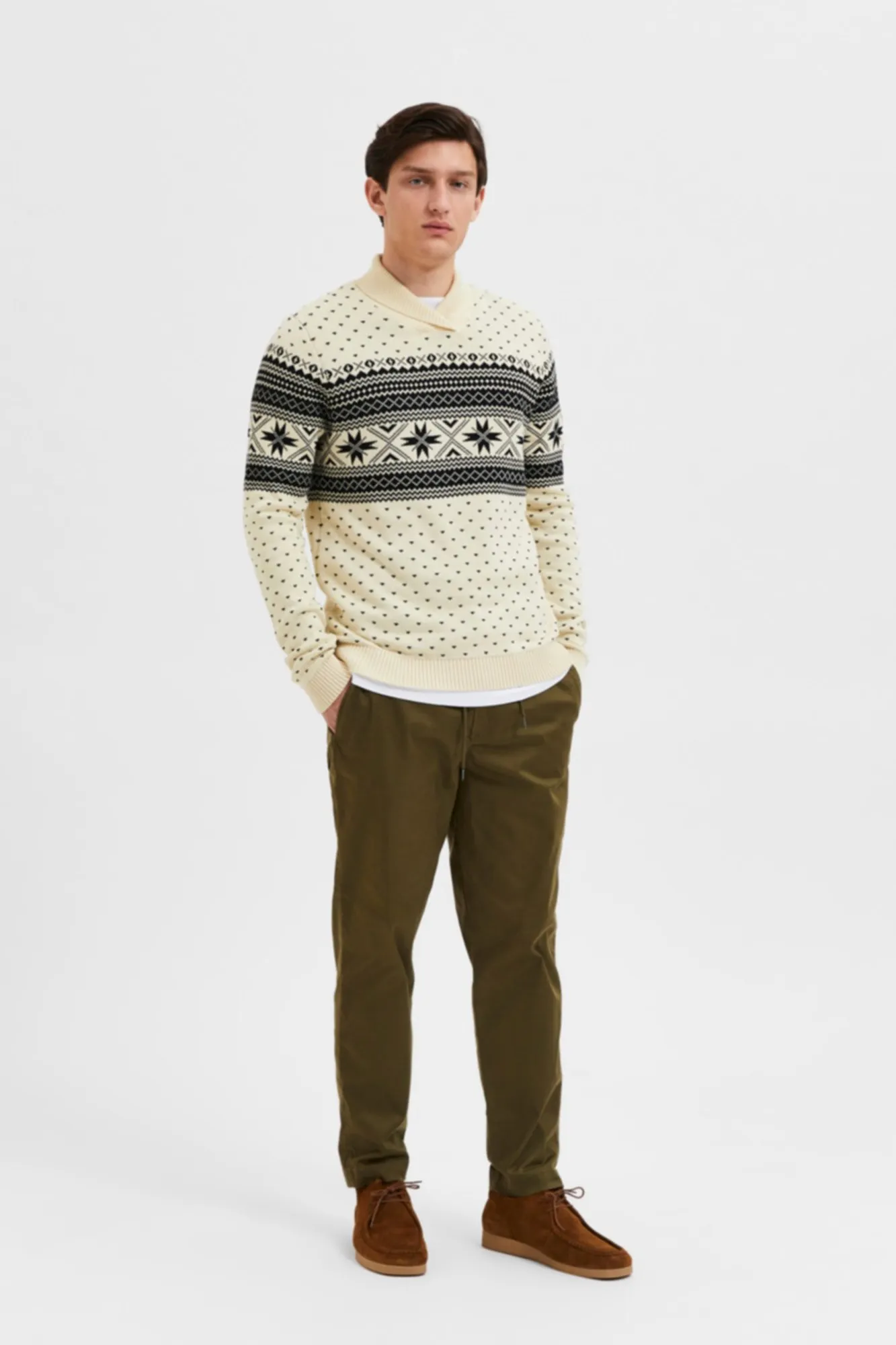 Selected Jersey de punto cuello cruzado