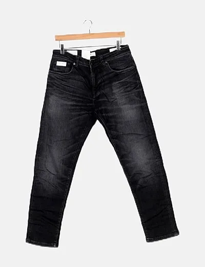 Selected Pantalón denim gris slim tapered