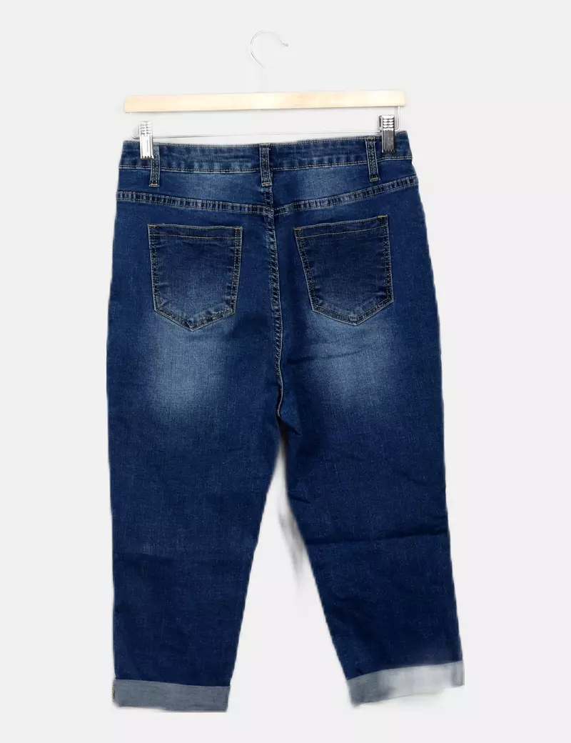 SHEIN Pantalón azul marino denim