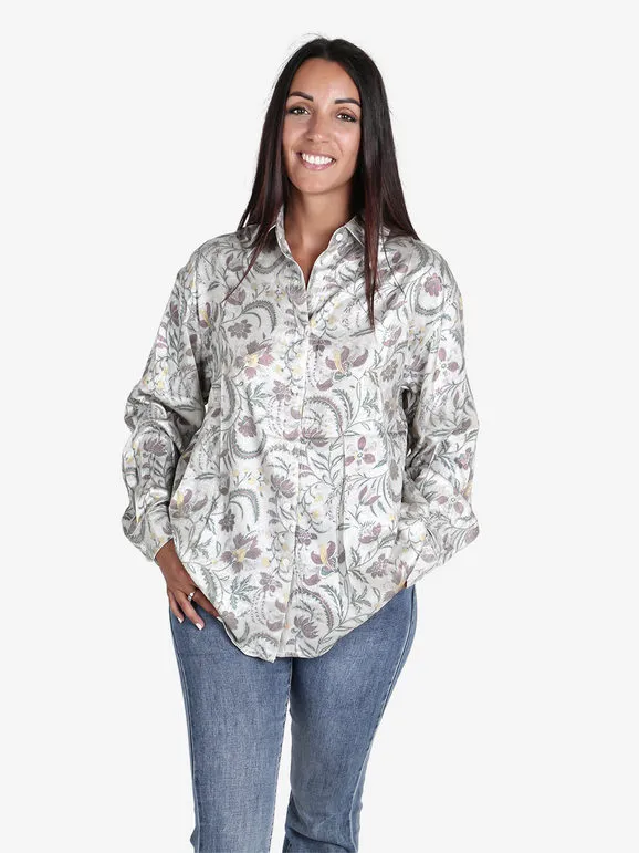 Solada Camisa de mujer de manga larga con estampado estampado.