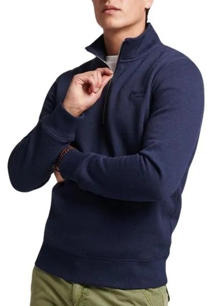 Sudadera Superdry Essential Half Zip Marino Hombre