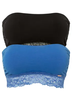 Sujetador bandeau de Feel Comfort con algodón orgánico (2 unidades) Negro-azul