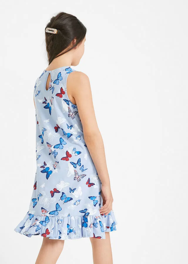 Vestido de punto Azul estampado