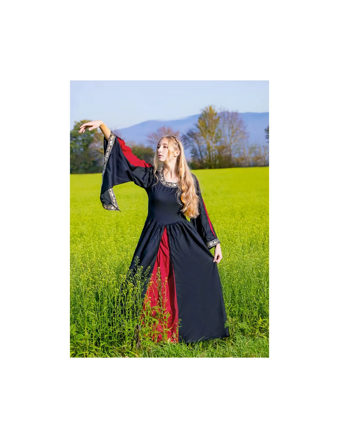 Vestido nobleza, rojo-negro