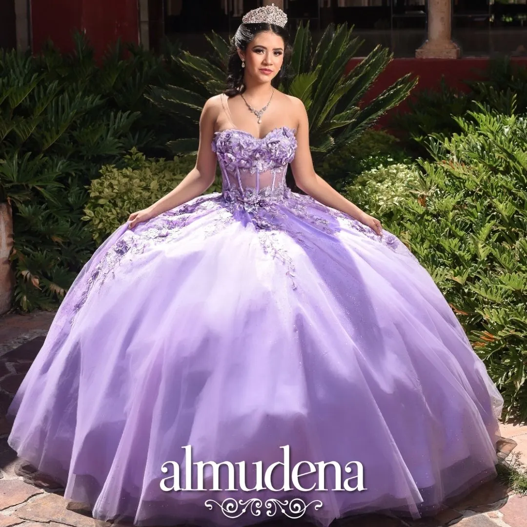 Vestido para Quinceañera Lila Corset Strapless