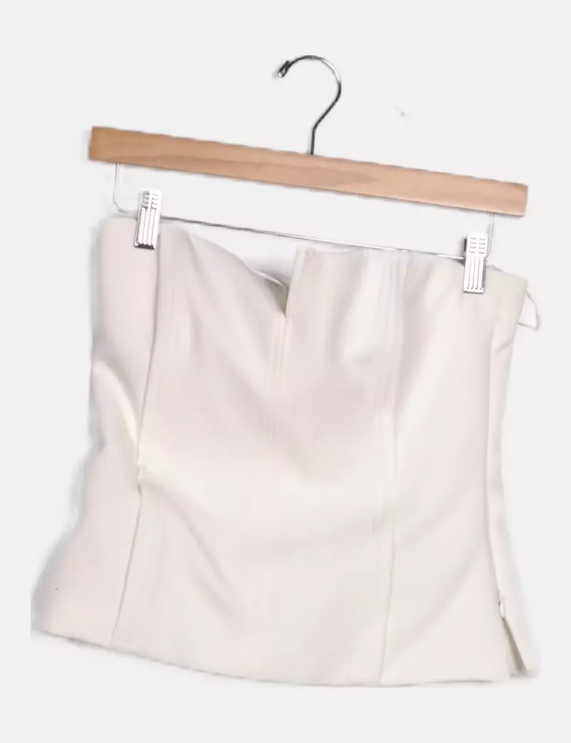 Zara Conjunto Corset y falda cut out blanca