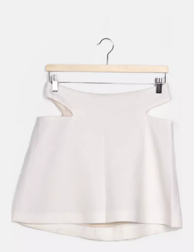 Zara Conjunto Corset y falda cut out blanca